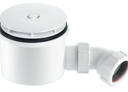 McAlpine ST90WH10-HP2 90mm x 50mm Water Seal Shower Trap with 1½" Outlet High-Flow High-Performance Trap with removable 110mm Flange