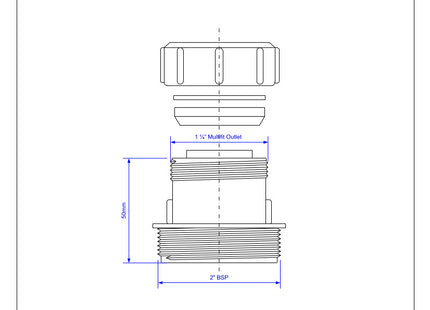 McAlpine ZS31M Straight Connector 1¼" Multifit x 2" BSP Male thread