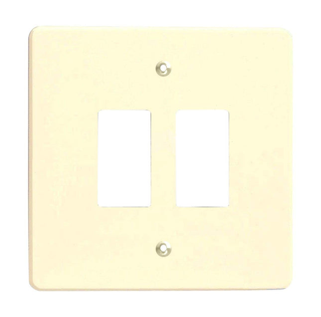 Varilight 2-Gang Grid Plate (Single Plate) White Chocolate XDWPG2-P