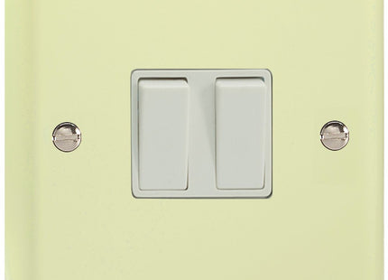 Varilight 2-Gang (Double), 1 or 2 Way 10 Amp Switch, Classic Lily White Chocolate XY2W.WC