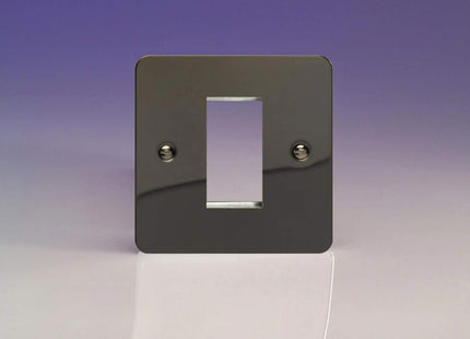 Varilight Data Grid Face Plate For 1 Data Module Width Ultra Flat Iridium Black XFiG1