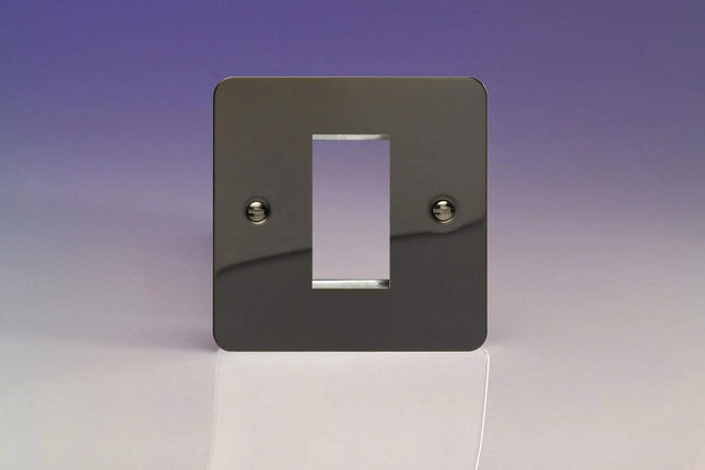 Varilight Data Grid Face Plate For 1 Data Module Width Ultra Flat Iridium Black XFiG1