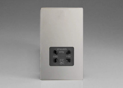 Varilight Dual Voltage Shaver Plug Socket 240V/115V 240V/115V Polished Chrome XDCSSBS
