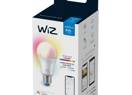 4lite Smart Wiz Connected LED Bulb A60 E27 Screw Fitting WiFi/Bluetooth Colour Changing Tuneable White & Dimmable 8w 806lm 4L1/8003