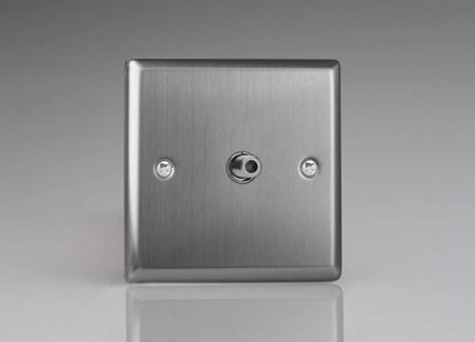 Varilight XT8S Classic Brushed Steel 1-Gang F-Type Satellite Socket