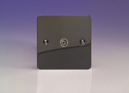 Varilight Ultra Flat Plate Iridium Black TV Socket XFi8