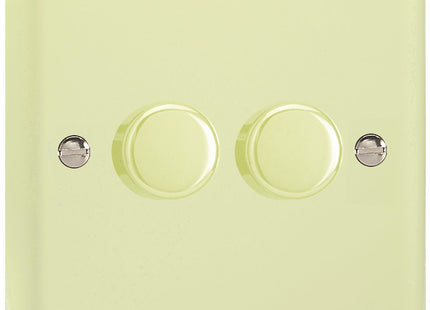 Varilight V-Pro Lily Pastel White Chocolate 2-Gang LED Trailing Edge Dimmer Switch 1 or 2 Way