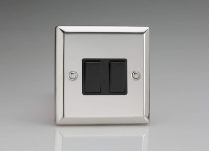 Varilight 2-Gang 10A Intermediate Rocker Switch Mirror Chrome XC77B
