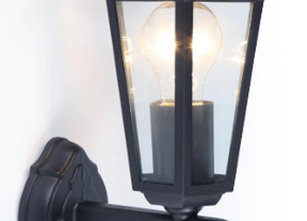 Lutec Corniche PIR Wall Light, E27, Black, Aluminium - 5112104012