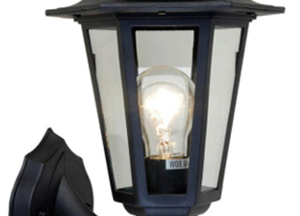 Lutec Coastal IP44 E27 Wall Light - Black Polycarbonate - 5112605346