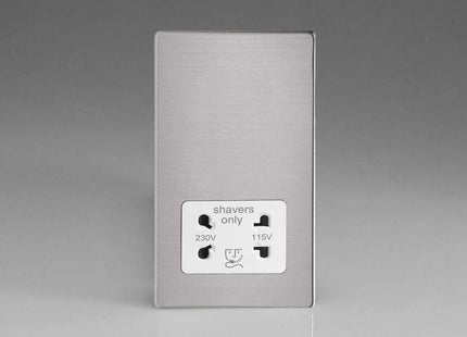 Varilight XDSSSWS Shaver Socket White Brushed Steel