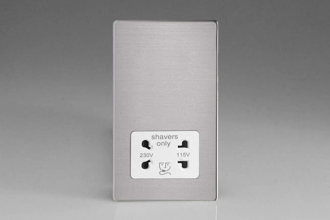 Varilight XDSSSWS Shaver Socket White Brushed Steel
