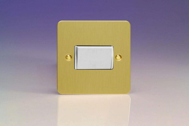 Varilight Ultra Flat Plate Brushed Brass Fan Isolator Switch White Insert XFBFIW