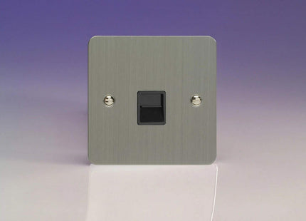 Varilight 1-Gang Telephone Master Plug Socket Brushed Steel XFSTMB