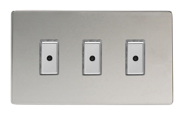 Varilight JDCE103S Dimmer Switch Polished Chrome 3 Gang