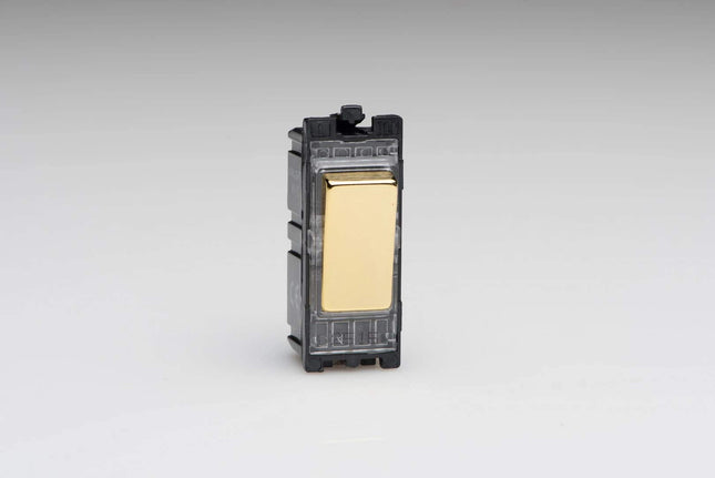 Varilight 20A 1-Way Double Pole Switch Brass Z2DG201DV