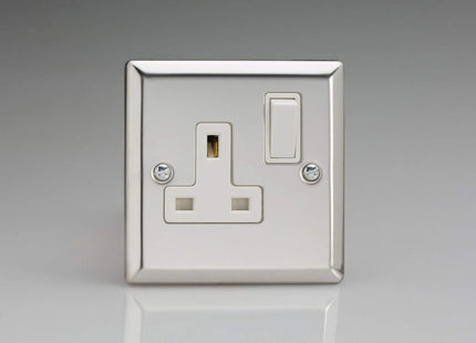 Varilight XC4W 13A Switched Socket 1-Gang Mirror Chrome White