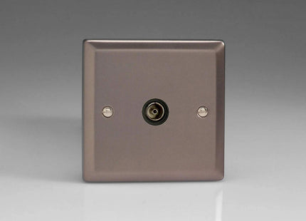 Varilight 1-Gang Co-axial Socket (Isolated) Pewter XR8ISOB
