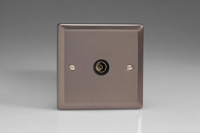 Varilight 1-Gang Co-axial Socket (Isolated) Pewter XR8ISOB