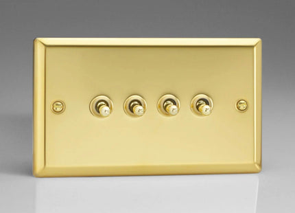Varilight XVT9 Toggle Switches Brass Victorian Brass