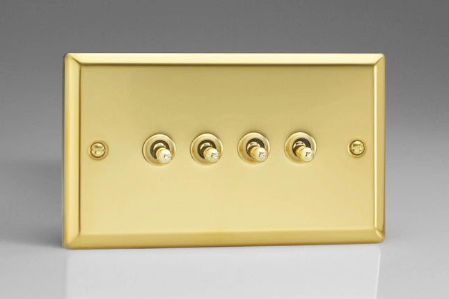 Varilight XVT9 Toggle Switches Brass Victorian Brass