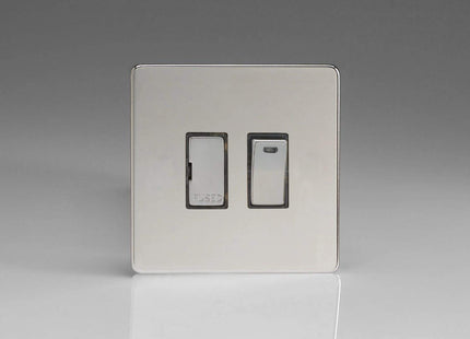 Varilight 13A Switched Fused Spur + Neon with Metal Inserts Polished Chrome XDC6NDS