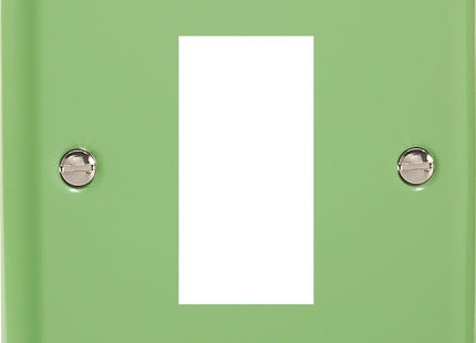 Varilight Single Size Data Grid Face Plate For 1 Data Module Width, Classic Lily Beryl Green XYG1.BG