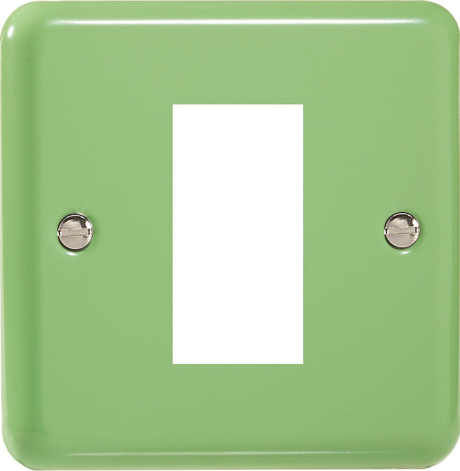 Varilight Single Size Data Grid Face Plate For 1 Data Module Width, Classic Lily Beryl Green XYG1.BG