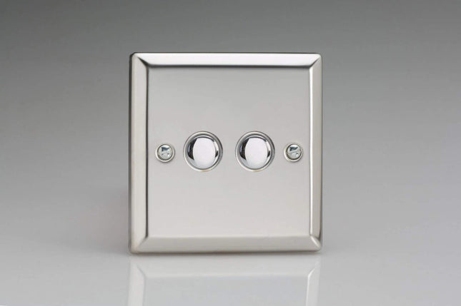 Varilight XCP2 Toggle Switches Mirror Chrome Chrome 2-Gang