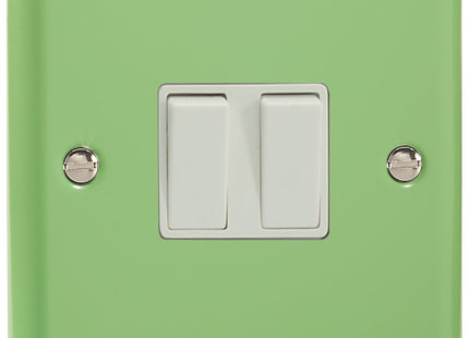 Varilight 2-Gang (Double), 1 or 2 Way 10 Amp Switch, Classic Lily Beryl Green XY2W.BG