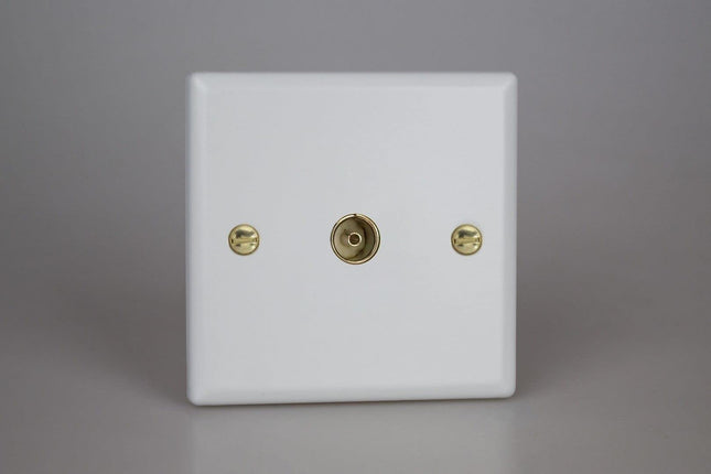 Varilight Matt White Vogue Collection 1-Gang Co-axial TV Socket Neutral Insert