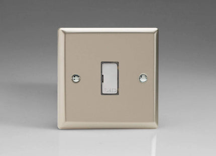 Varilight 13A Unswitched Fused Spur with Metal Inserts Satin Chrome XN6UD