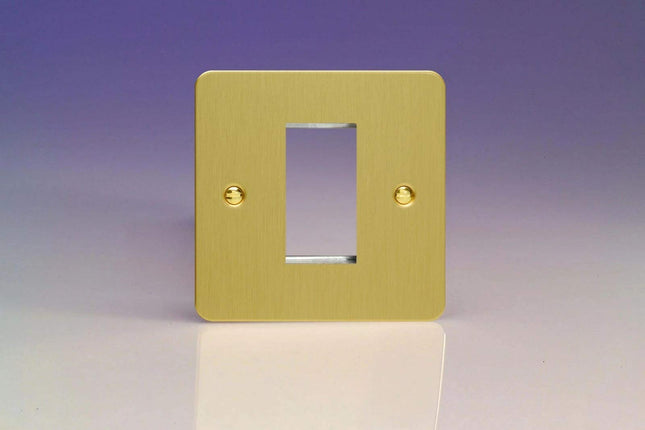 Varilight Data Grid Face Plate For 1 Data Module Width Ultra Flat Brushed Brass XFBG1