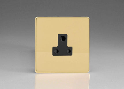 Varilight 1-Gang 5A Round Pin Plug Socket Polished Brass XDVRP5ABS