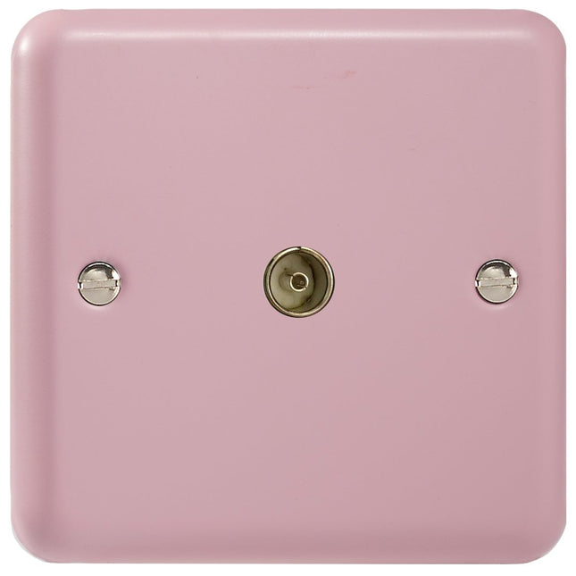 Varilight 1-Gang (Single), Co-axial TV Socket, Classic Lily Rose Pink XY8.RP
