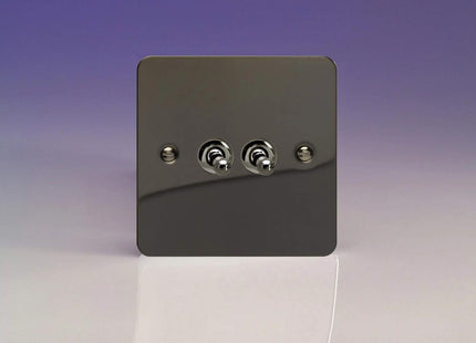 Varilight 2-Gang 10A 1- or 2-Way Toggle Light Switch Iridium XFIT2