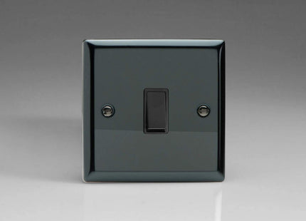 Varilight 1-Gang 10A Retractive Switch (Bell Switch) Iridium Black XiBPB