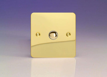 Varilight 1-Gang 6A 1-Way Push-to-Make Momentary Switch Polished Brass XFVM1