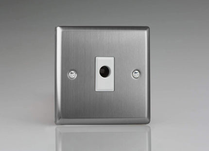 Varilight XTFOW Classic Brushed Steel 1-Gang 16A Flex Outlet Plate