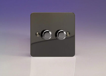 Varilight V-Pro Ultra Flat Iridium Black 2-Gang LED Trailing Edge Dimmer Switch 1 or 2 Way