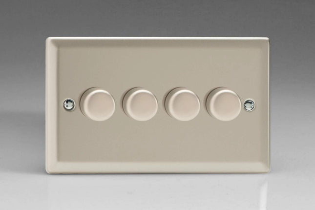 Varilight Classic V-Pro Satin Chrome 4 Gang LED Trailing Edge Dimmer Switch 1or 2 Way
