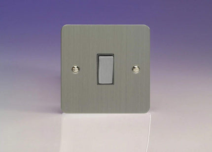 Varilight 1-Gang 20A Double Pole Rocker Light Switch Brushed Steel XFS20D