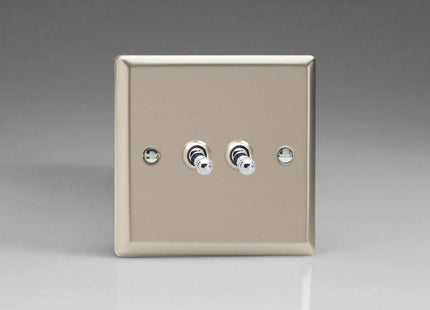Varilight XNT2 Toggle Switches Satin 2-Gang