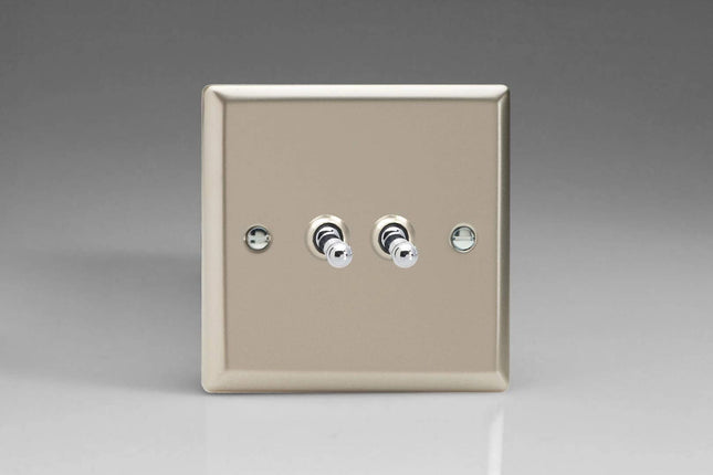 Varilight XNT2 Toggle Switches Satin 2-Gang