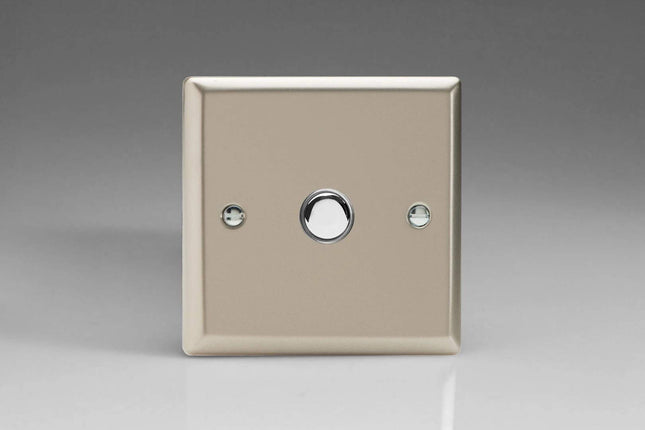 Varilight 1-Gang 6A 1-Way Push-to-Make Momentary Switch Satin Chrome XNM1
