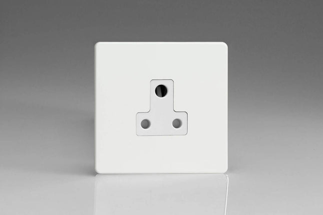 Varilight 1-Gang 5A Round Pin Socket Dimension Screwless Premium White