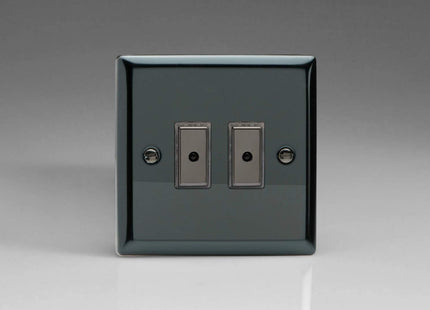 Varilight 2-Gang 1-Way Remote/Tactile Touch Control Master LED Dimmer 2 x 0-100W (Max 10 LEDs) Iridium JIE102
