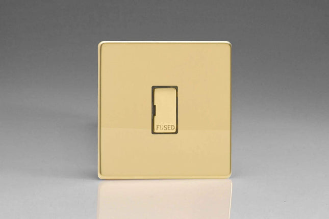 Varilight 13A Unswitched Fused Spur with Metal Inserts Polished Brass XDV6UDS