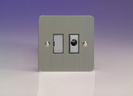 Varilight 13A Unswitched Fused Spur + Flex Outlet with Metal Inserts Brushed Steel XFS6UFOD