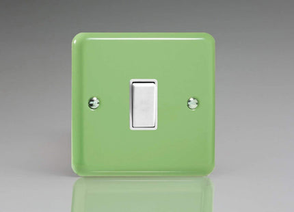 Varilight 1-Gang Intermediate 10A Switch Lily Range Beryl Green Finished Plate XY7W.BG